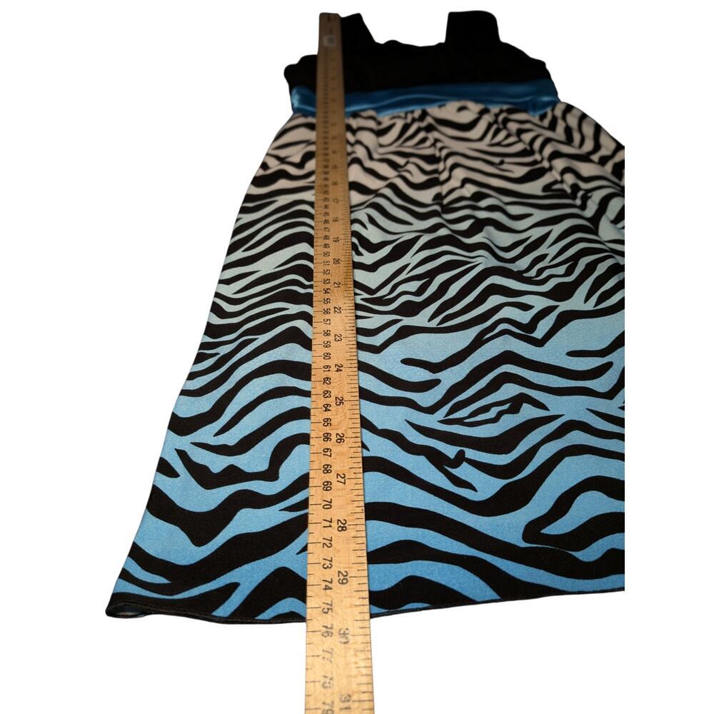 Rare Editions Girls Black & Blue Ombre Zebra Stripe Empire Waist Dress Size 7/8 - Picture 9 of 12